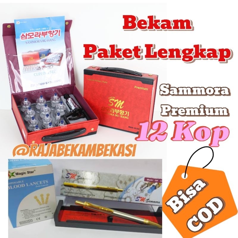BEKAM SAMMORA Paket Alat Bekam 12 Cup Lengkap dengan Pena dan Jarum