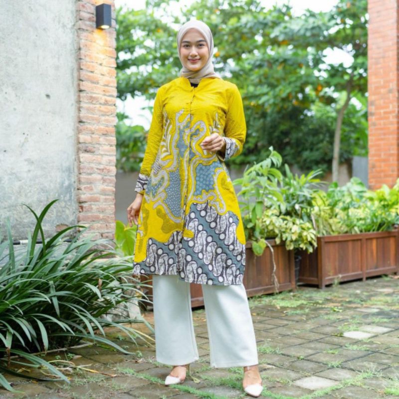 Baju BAtik TUNIK KERJA BATIK Jumbo Seragam TERBAru tasan Batik | Batik wanita Couple | Tunik Batik B