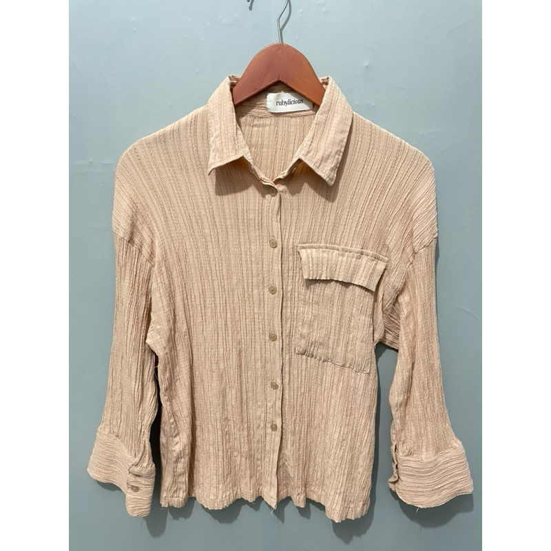 PRELOVED blouse crinkle rubilicious