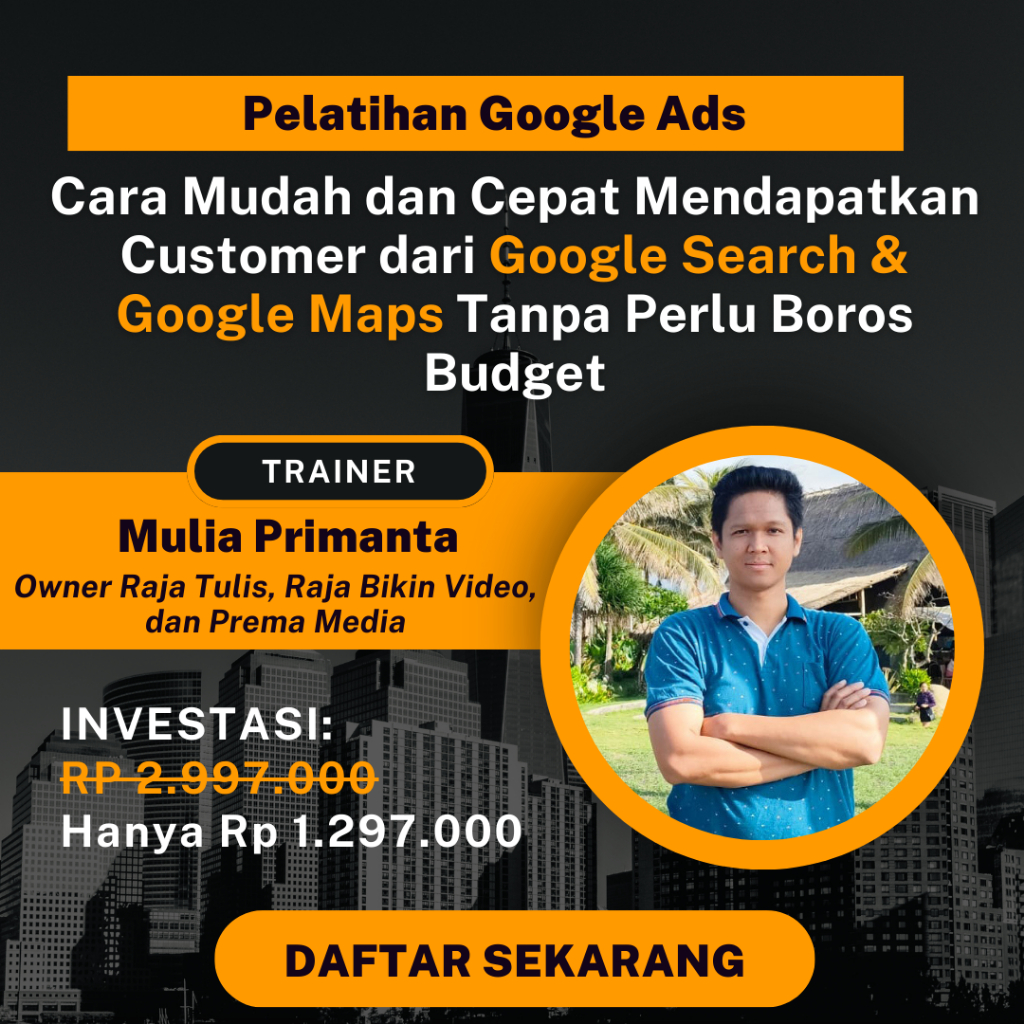 

Pelatihan Offline Google Ads - Mulia Primanta