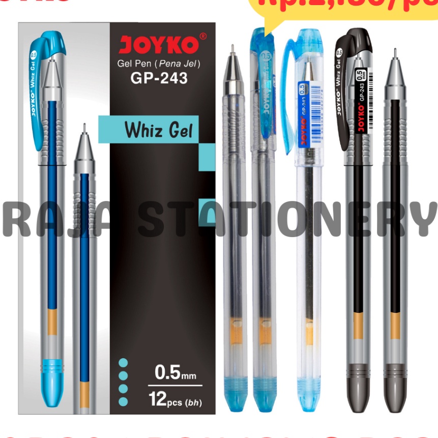 

Terkini JOYKO GEL PEN WHIZ GEL 5 BLACK BLUE PENA PULPEN JOYKO JEL HITAM BIRU 5MM GP243 BOX LUSIN 12PCS