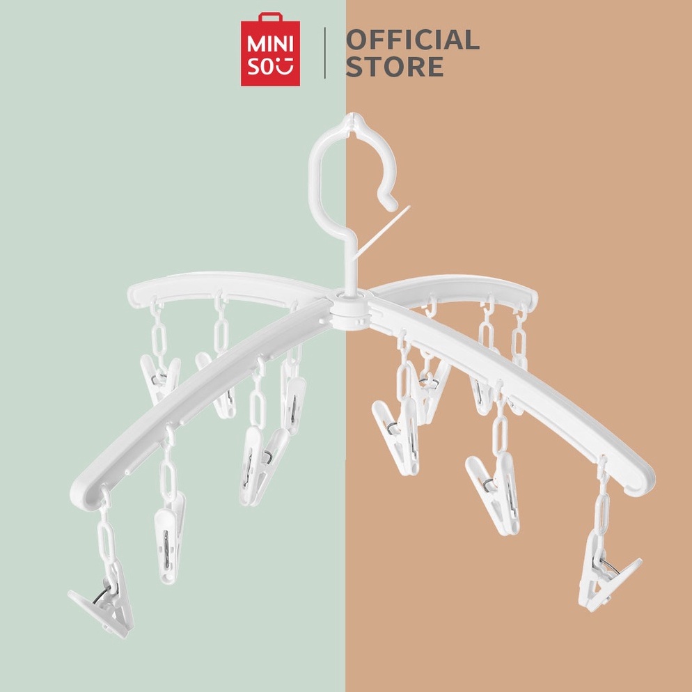 LANGSUNG ATC MINISO Hanger Jemuran Kaos Kaki Jemuran Baju Lipat Klip Portable