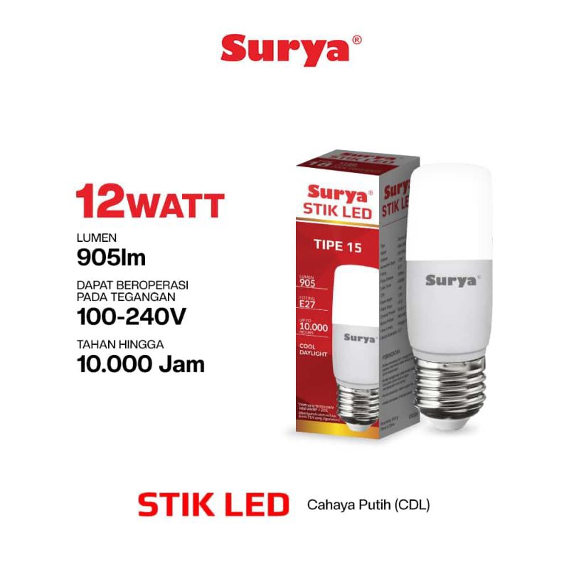 Lampu Led Stik Surya 12 Watt Cahaya Putih