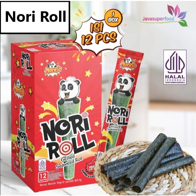 

Snack Nori Roll Seaweed Roll 1 Box isi 12Pcs / Snack Rumput Laut 2.5g - Pedas Halal