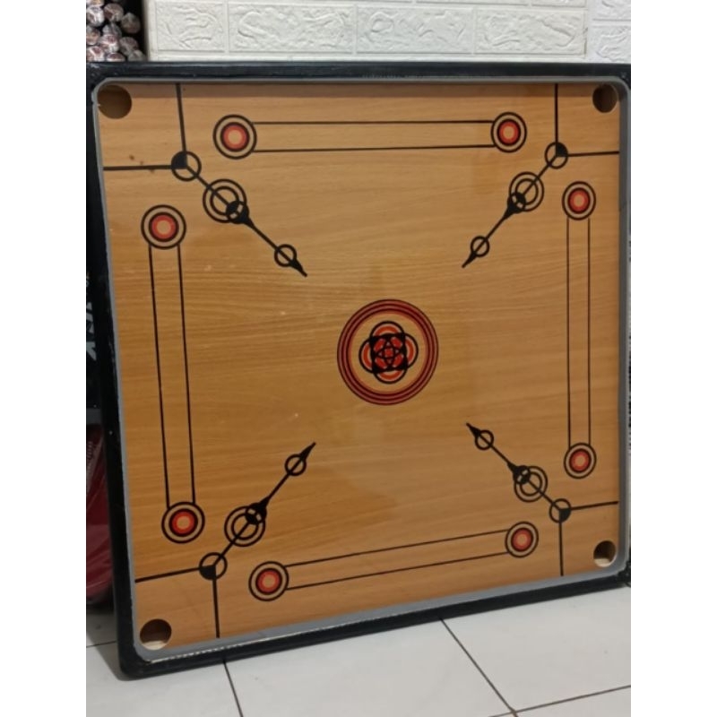 MEJA KARAMBOL PAPAN KARAMBOL UKURAN 120 X 120 CM JUMBO BONUS COIN DAN KRISTAL