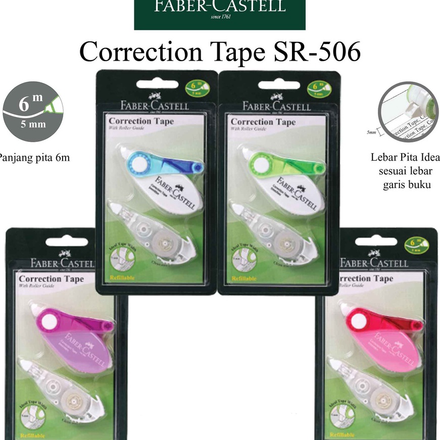 

Unggul Correction Tape Faber Castell SR 56 Bonus Refill 1 Pcs Bisa di Isi Ulang