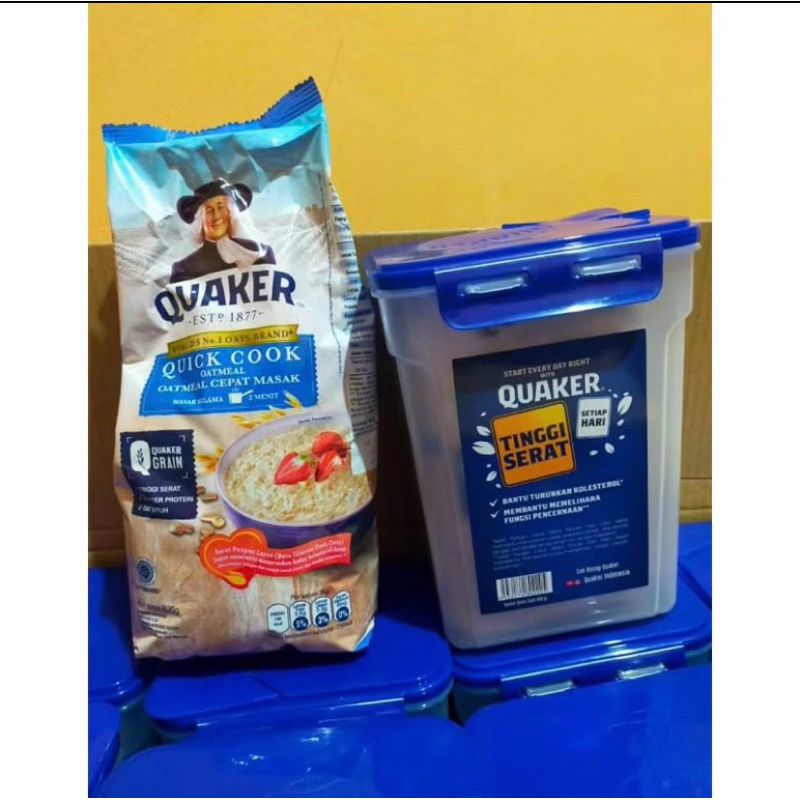 

NG Quaker Oatmeal Quick Cooking Biru Gratis 1 Container Box 800 Gr