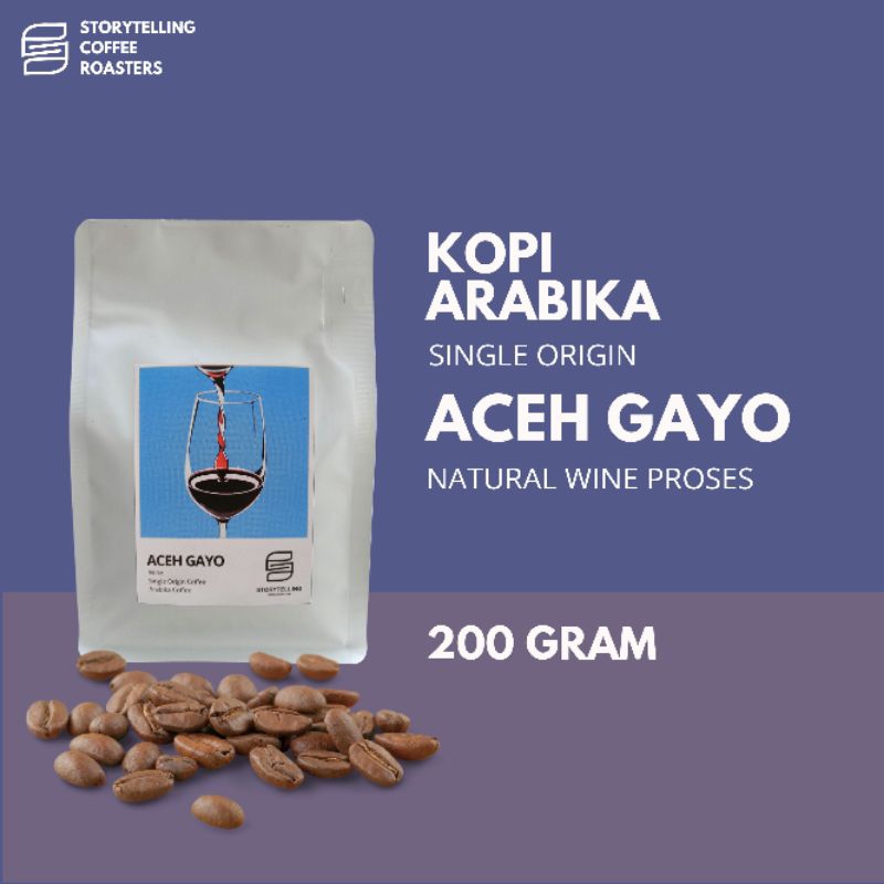 

Kopi arabika gayo wine 200 gram / bubuk biji