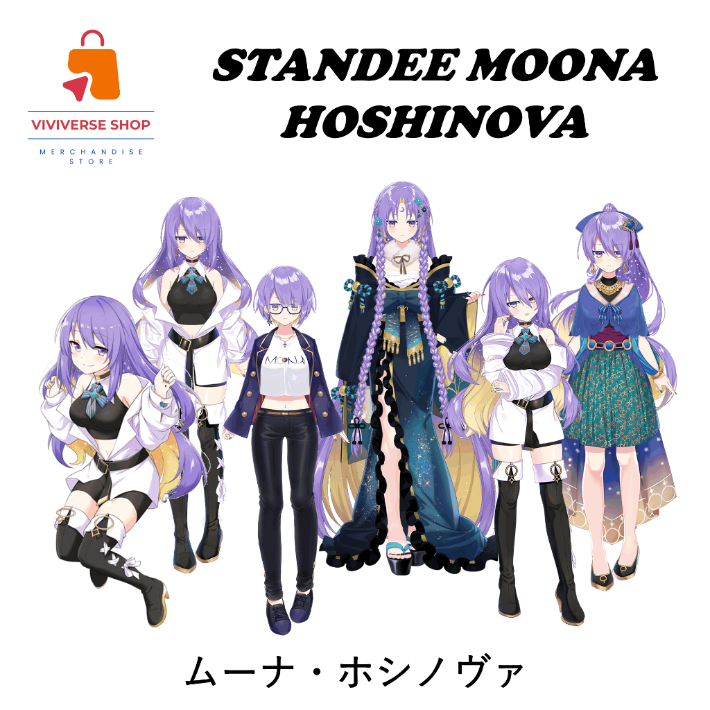 Standee Figure Akrilik Moona Hoshinova Hololive Indonesia Standing Action figure Acrylic Anime Vtube