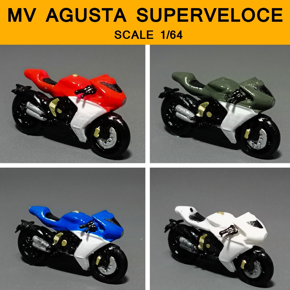 DIORAMA HOTWHEELS miniatur motor 1/64 MV AGUSTA SUPERVELOCE untuk diorama hotwheel /minigt /tomica