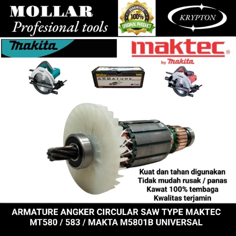 mollar armature angker circular Saw 7" type MAKTEC MT580 / MT583 /MAKITA M5801B jaminan asli origina