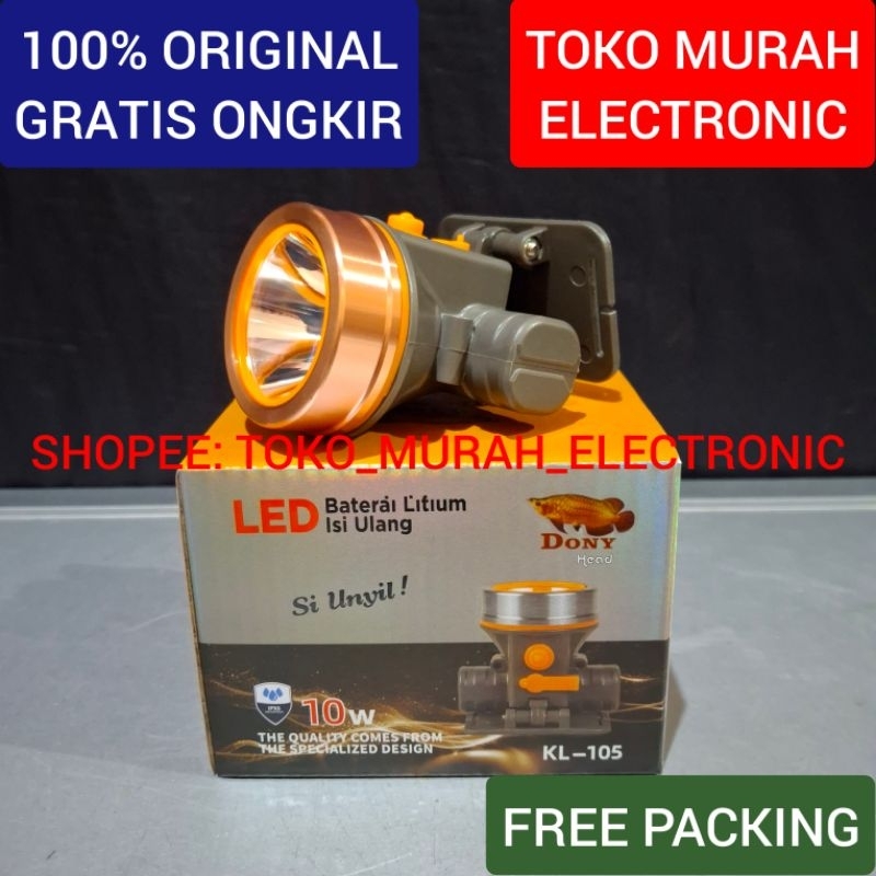 TME - Senter Kepala Dony KL-105 Senter Kening Dony Mini Murah Original