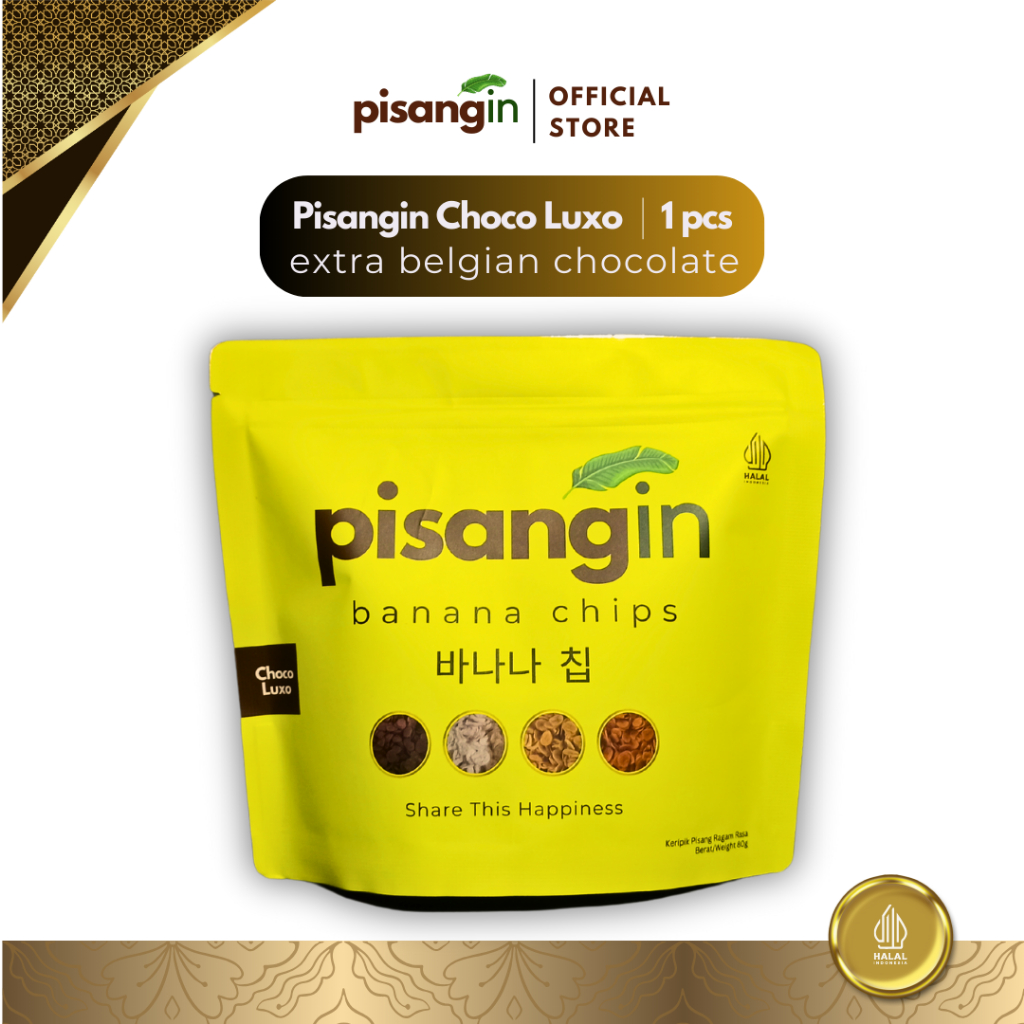 

Pisangin Choco Luxo | Keripik Pisang Belgian Cokelat