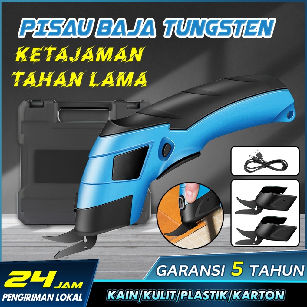 

ART D3G5 COD SOARFLY Gunting Potong Kain Kertas Karpet PVC Rechargeable Elektrik Scissor Cutter Portable Multifungsi Untuk Karton Kain Kulit