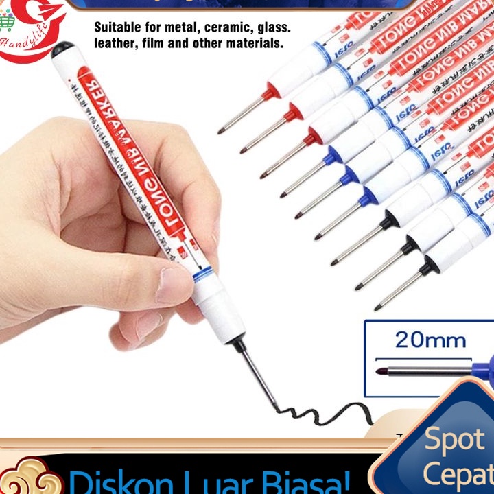 

KF7 6pcsset Spidol Marker Serbaguna Penanda Besi Kayu Kepala Panjang Long Head