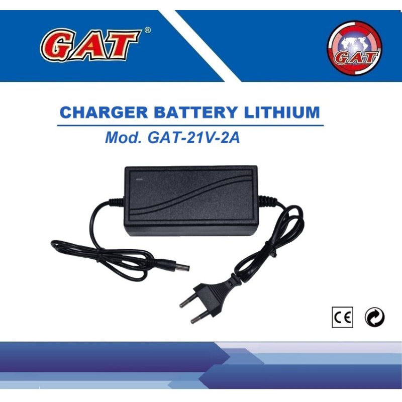 GAT CHARGER BATTERY 21V - 2A / Cas Baterai Lithium 21V 2A Cesan Casan Carger Ces mesin impact/ Bor L
