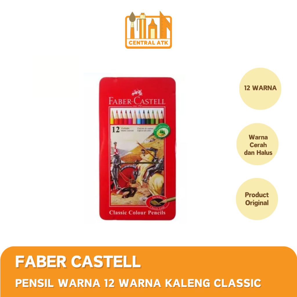 

COLOUR PENCIL / PENSIL WARNA FABER CASTELL 12 WARNA CLASSIC KALENG