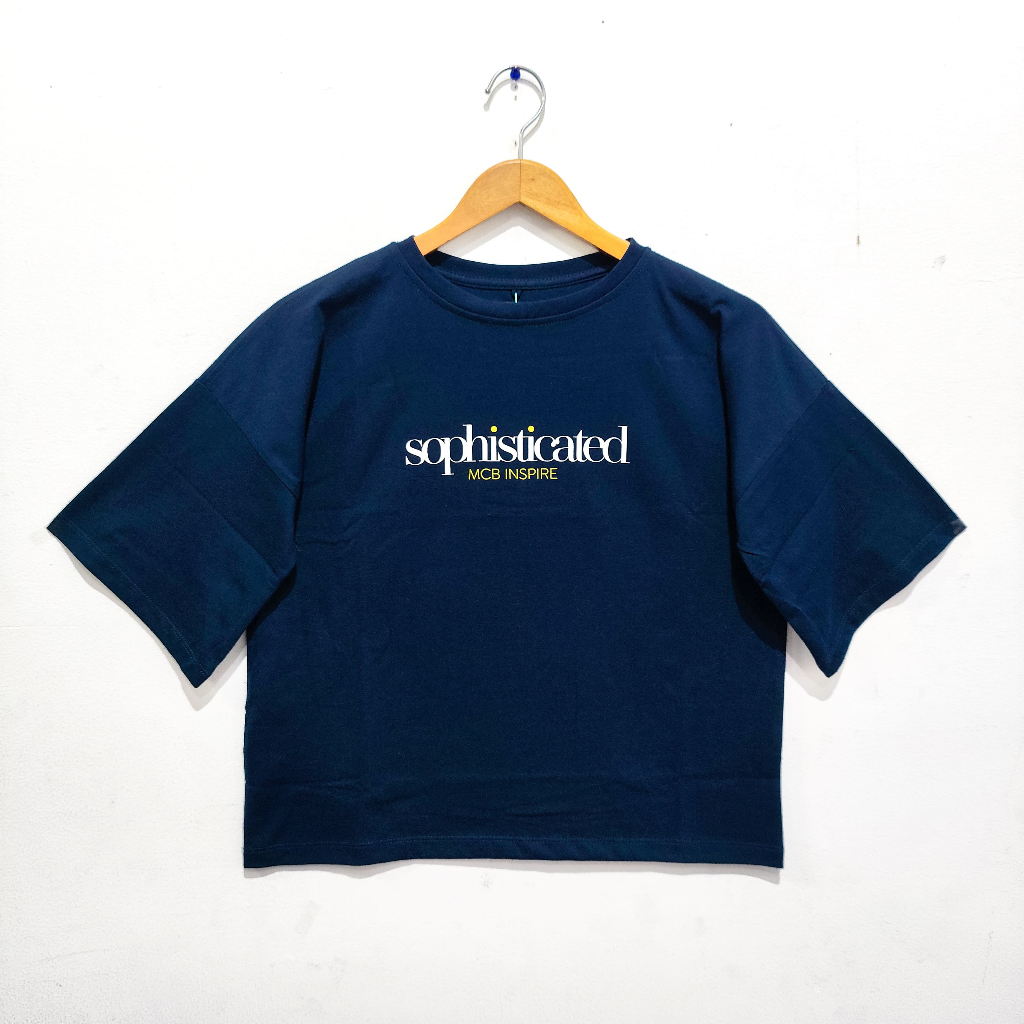 MCB Ladies Kaos Crop Oversize Wanita Sophisticated Navy Lengan Pendek MLOD 0508084