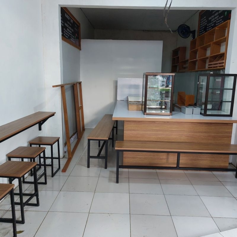 Meja Warkop Modern Minimalis Unik Rangka Besi