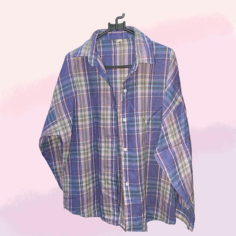 ( Preloved ) Kemeja Flannel Outfit Kuliah Casual