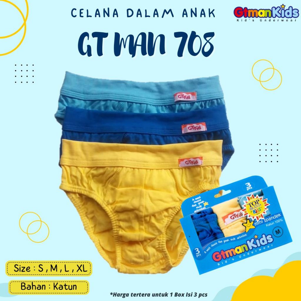 ( 3pc ) GT Man Kids | Celana Dalam Anak GT-Man | CD Anak GT Man | CD GT-Man Kids - Syahfa Online