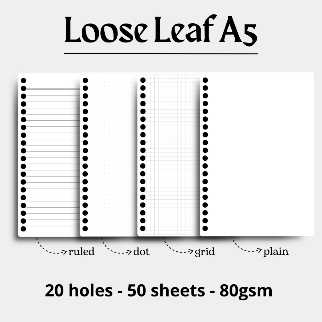 

LOOSE LEAF A5 | KERTAS BINDER A5 | KERTAS LOOSE LEAF | ISI BINDER A5 | ISI BINDER | LOOSE LEAF ISI 50 LEMBAR | NICKNAY.STUDIO