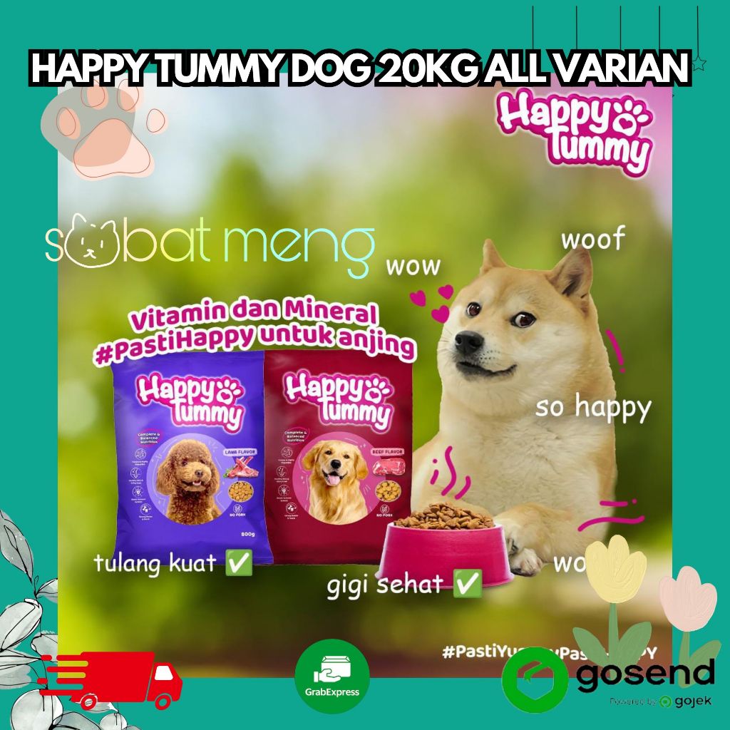 MAKANAN ANJING HAPPY TUMMY DOG 20KG | HAPPY TUMMY DOG - GOSEND INSTAN