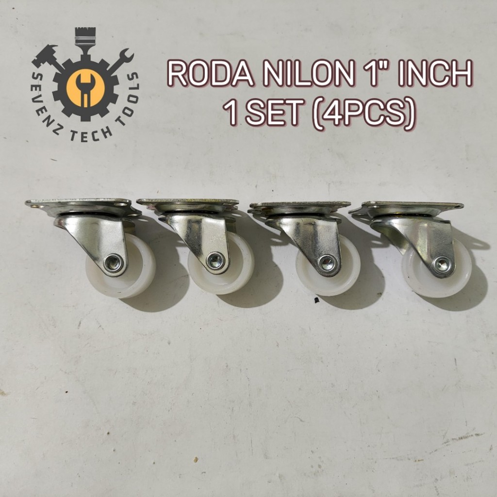 (4 PCS)RODA NILON 1 INCH 2,5CM RODA NYLON KECIL 1 INCH PER 1 SET (4PCS) RODA CASTER ATAU NILON KECIL