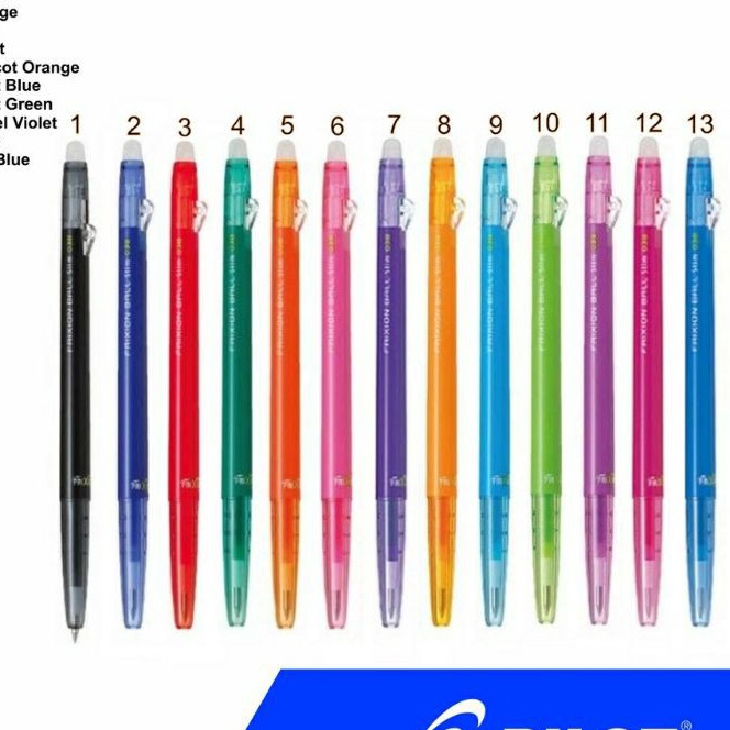 

HJ6 Pulpen Frixion Slim 38mm 1Pcs LS18UF Warna Warni ORINAL Pilot