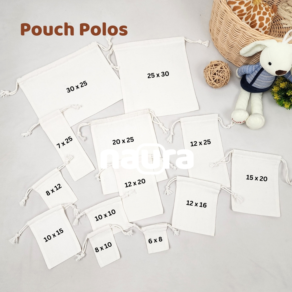 Pouch Serut Blacu Ukuran Kecil Organizer Penyimpanan Ukuran Lengkap