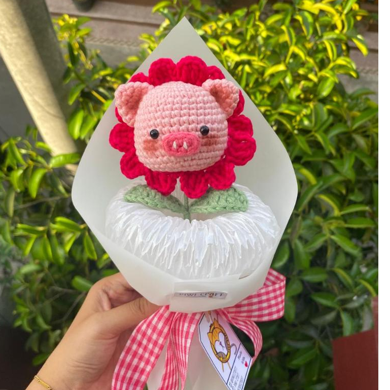 buket boneka karakter kartun rajut untuk buket, buneka rajut/buket bunga/buket wisuda/ buket