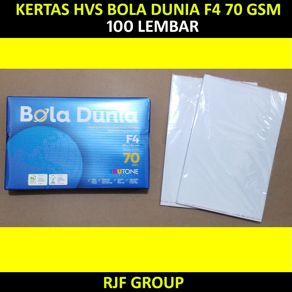 

KERTAS HVS BOLA DUNIA F4 70 gsm 100 LEMBAR