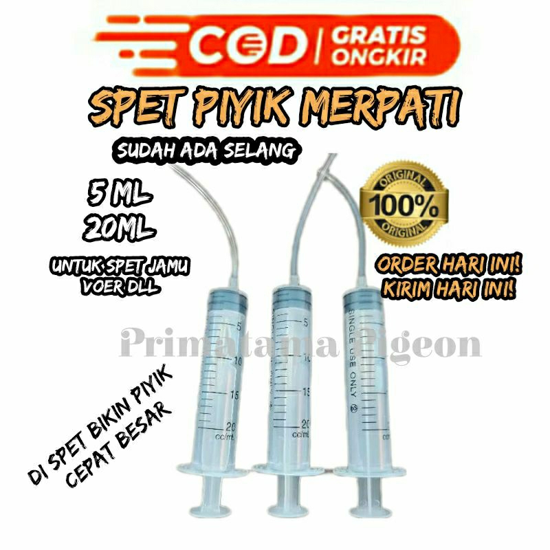 Spet burung lolohan 20ml plus selang/spet merpati