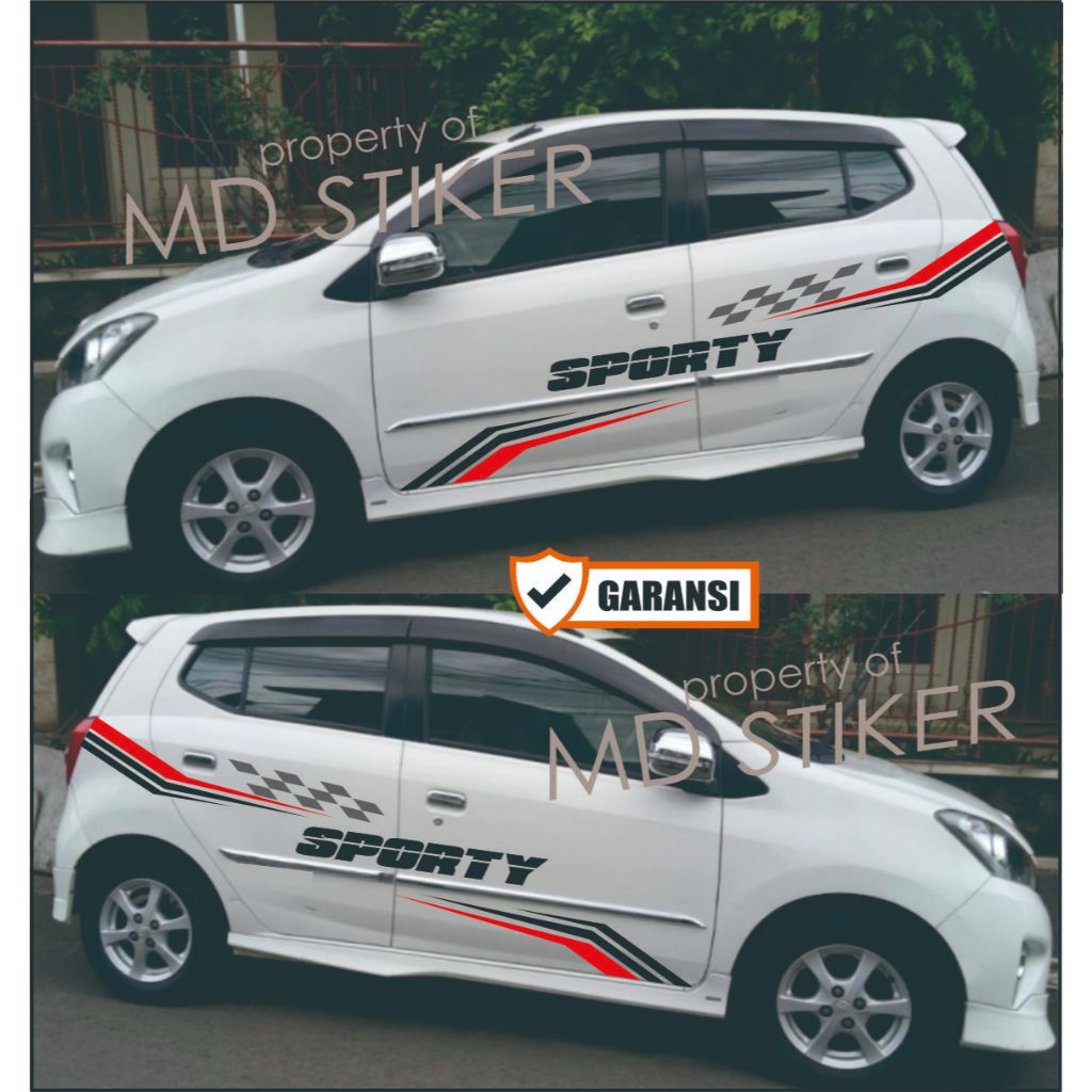 Cutting Stiker Mobil Ayla Variasi Aksesoris Body Mobil Agya Keren Terbaru Minimalis