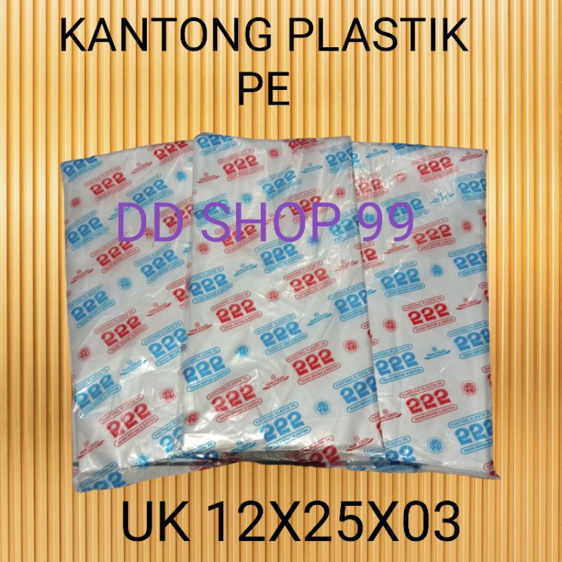 Plastik PE UK 12X25X03, Kantong Plastik PE Biru