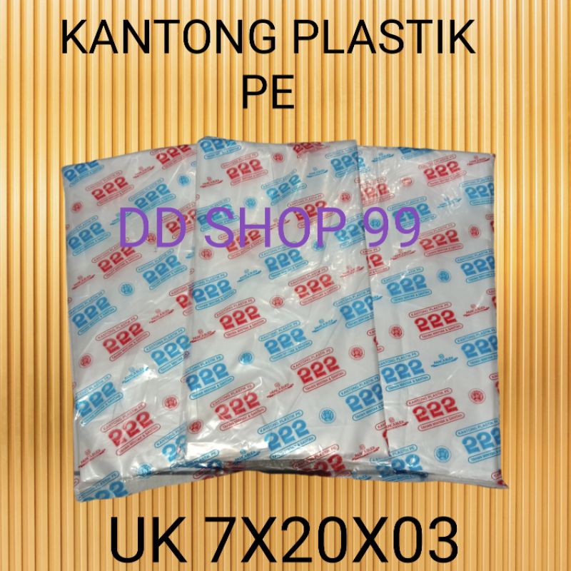 Plastik PE Uk 7X20X03, Kantong Plastik PE Biru