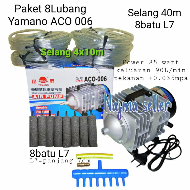 *NAJMASELLER* Paket Aerator Kolam 8 Lubang Yamano ACO-006. Aerator Kolam besar. Untuk budidaya
