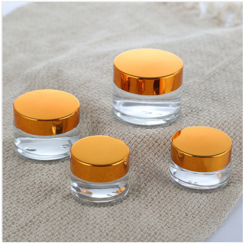 POT KACA BENING POT CREAM JAR KACA TUTUP GOLD / TEMPAT WADAH KRIM SALAP OBAT SALEP POT LOTION POT SA