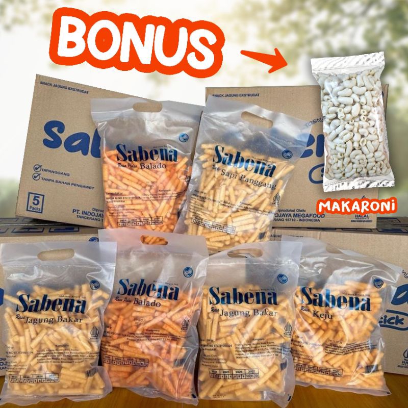 

Snack Sabena Stik 340gr BONUS Cemilan Makaroni 150gr