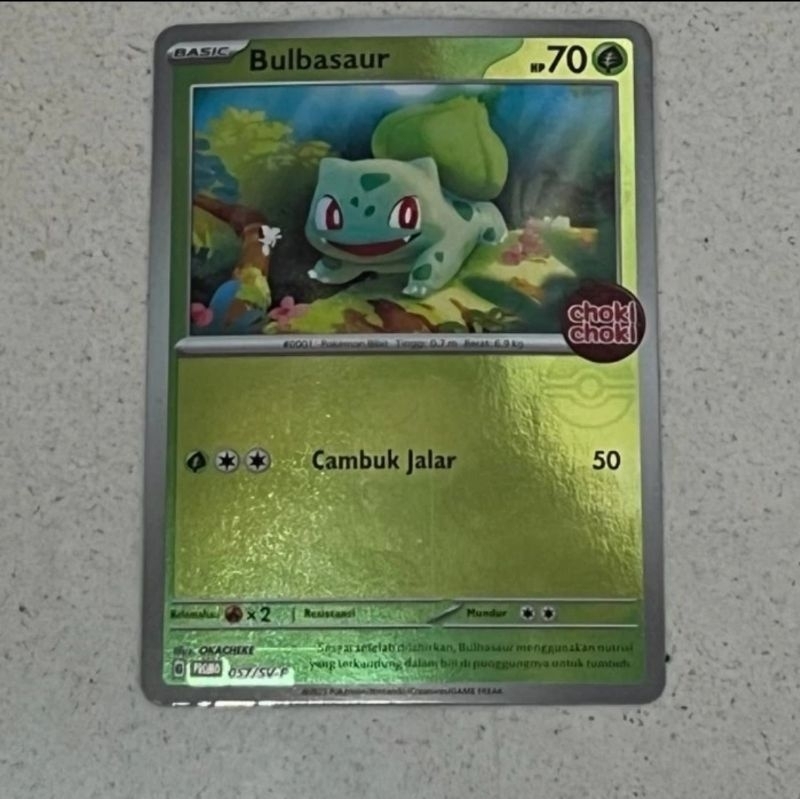 kartu pokemon choki choki bulbasaur hologram