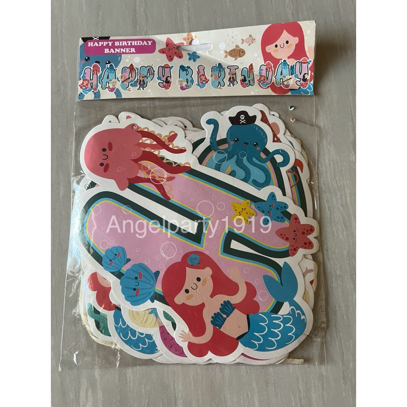 Banner Birthday Mermaid / Banner Ulang tahun Jumbo