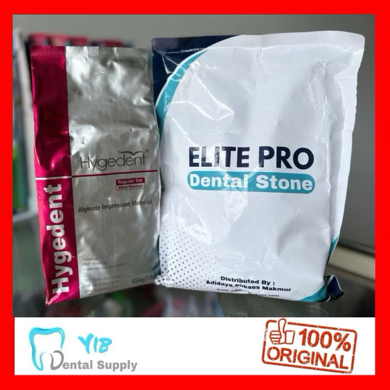 Paket bundling Gips+alginate / Gips biru Elite Pro 1kg + Alginate Hygident 454gr