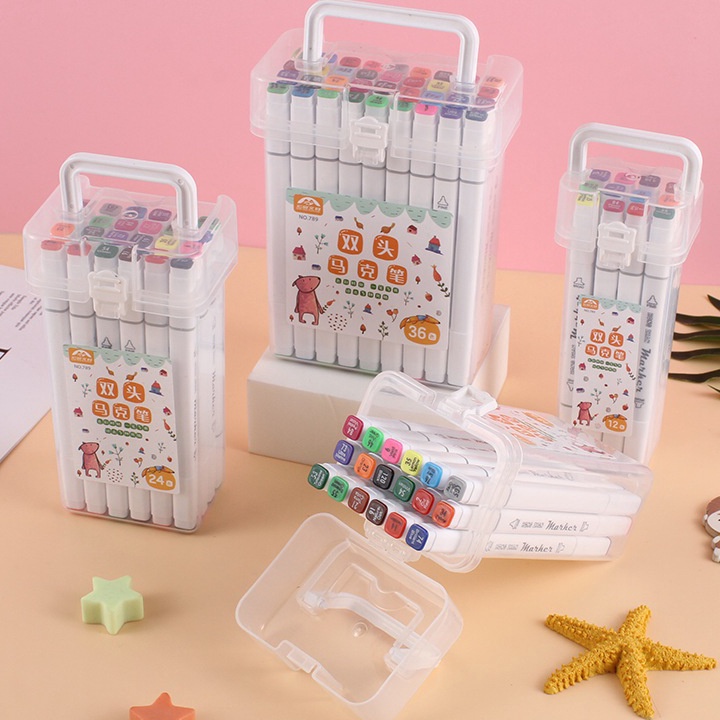 

KI3 48 Warna Penanda Double Headed Pena Watercolor Anak Set Cat Siswa Lukisan Pena Warna Double Headed Painting Pena