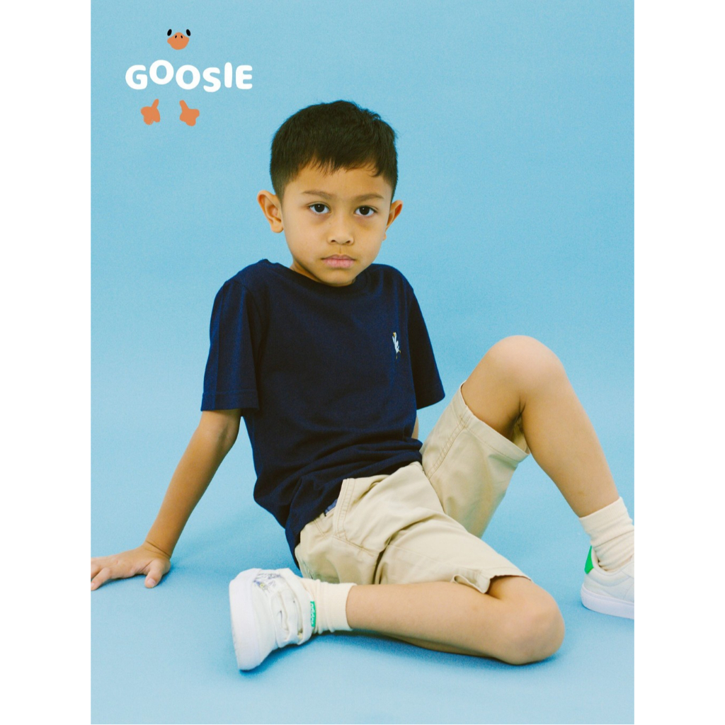 GOOSIE - Basic T-shirt Tencel Goose - Kaos Anak Tencel - Biru Navy