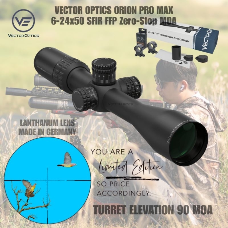 VECTOR ORION PRO MAX 6-24x50 SFIR FFP ZERO STOP
