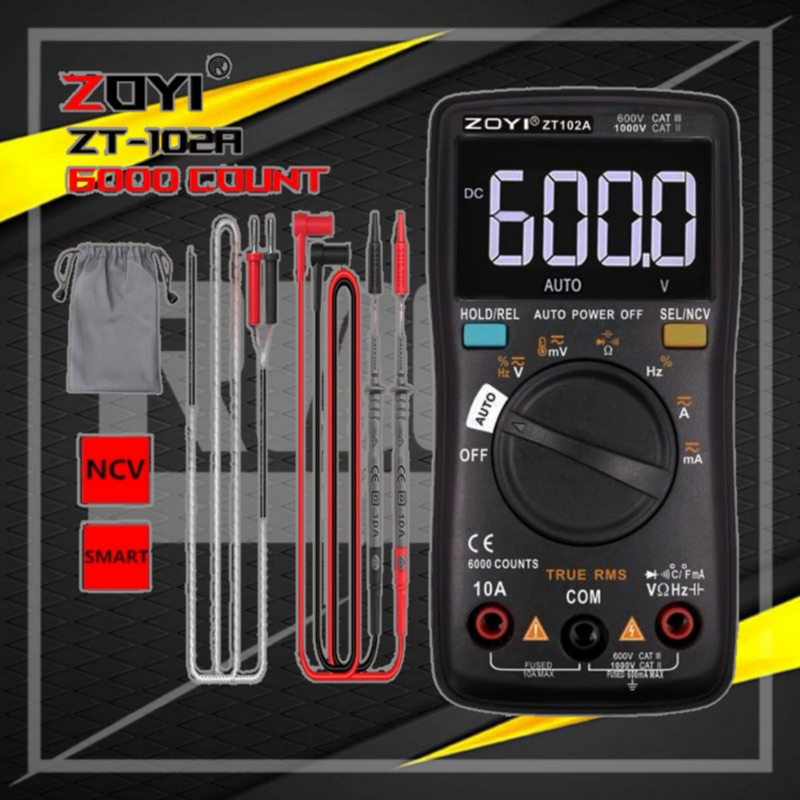 ZOYI ZT102A Upgrade Auto Multimeter Digital Avometer Multitester NCV Original Protect
