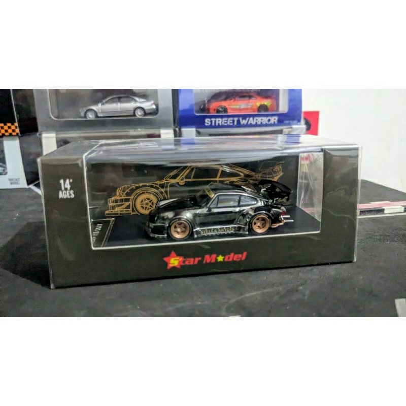 Diecast Star Model Porsche RWB 930 Black Chrome Segel