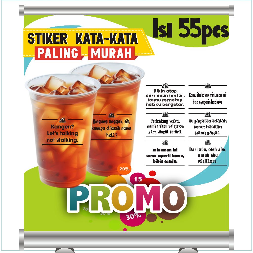

Jual STIKER KATA-KATA ISI 55pcs BUAT CUP MINUMAN, STIKER TRANSPARAN, STIKER CUP MINUMAN