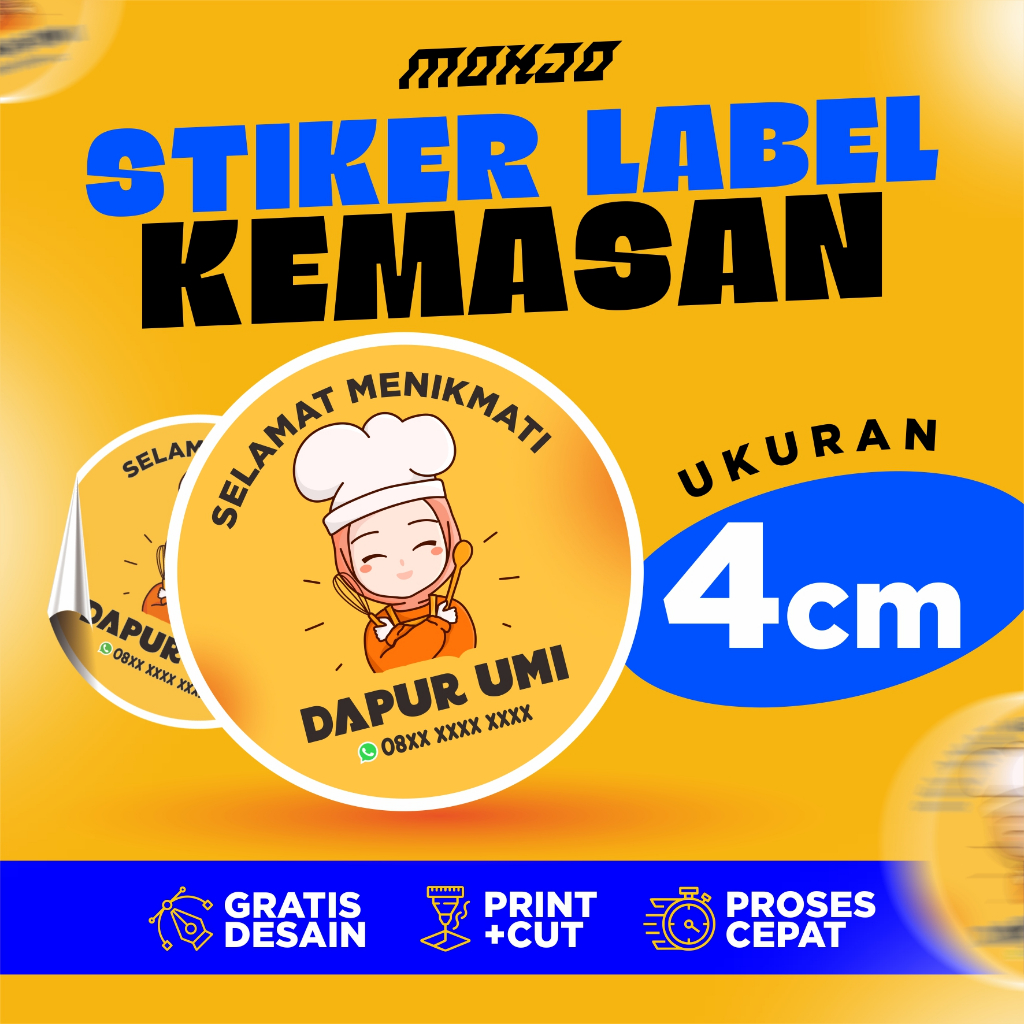 STIKER LABEL MAKANAN STIKER SALAD STICKER CAMILAN SNACK SIAP TEMPEL CUSTOM DESAIN GRATIS DESAIN UKUR