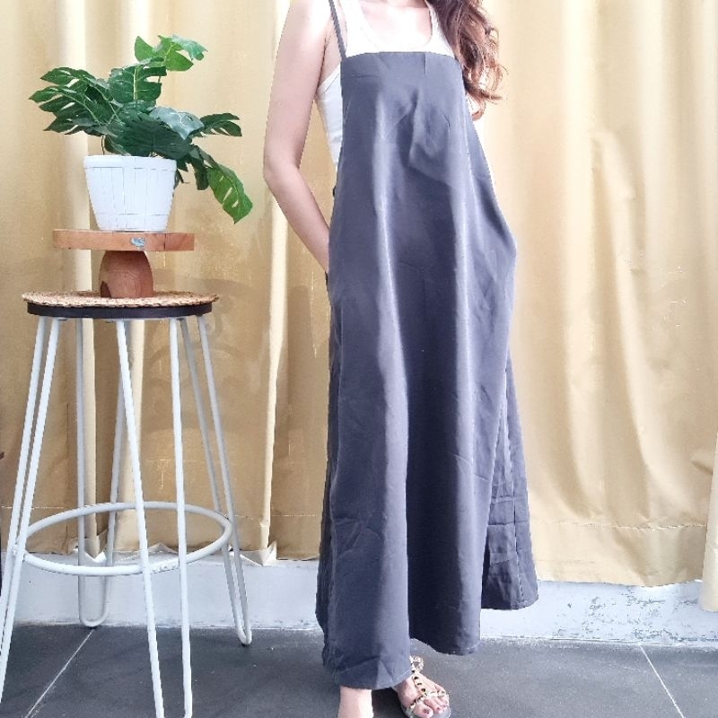 POMELO - DRESS PANJANG OUTER OVERALL WANITA